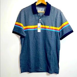 Original Penguin Polo Gray and Yellow with Navy Highlights
